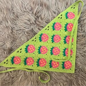 Colorful Crochet Strawberry Bandana